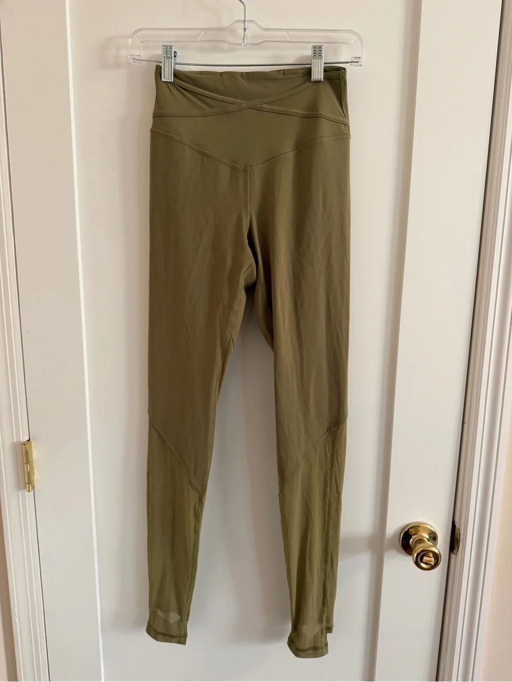 lululemon athletica Nulu Mesh Crisscross Leggings in Olive